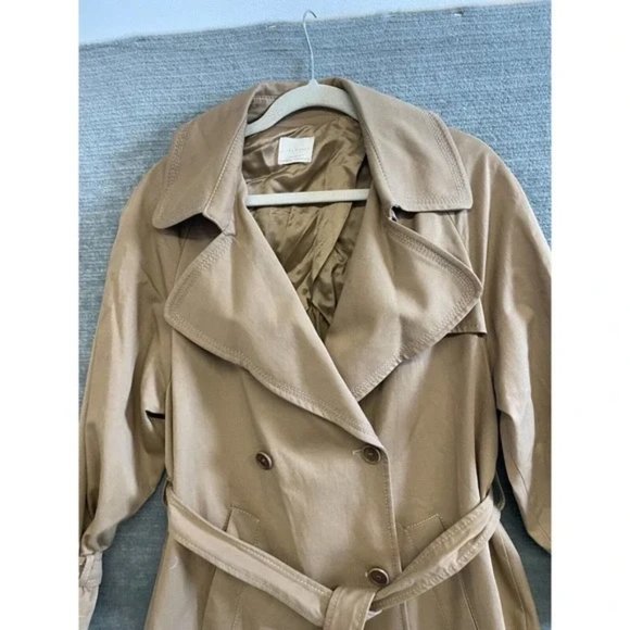 Zara Trench Coat Womens Small Beige Khaki Maxi Capsule Classic Casual - Picture 3 of 7